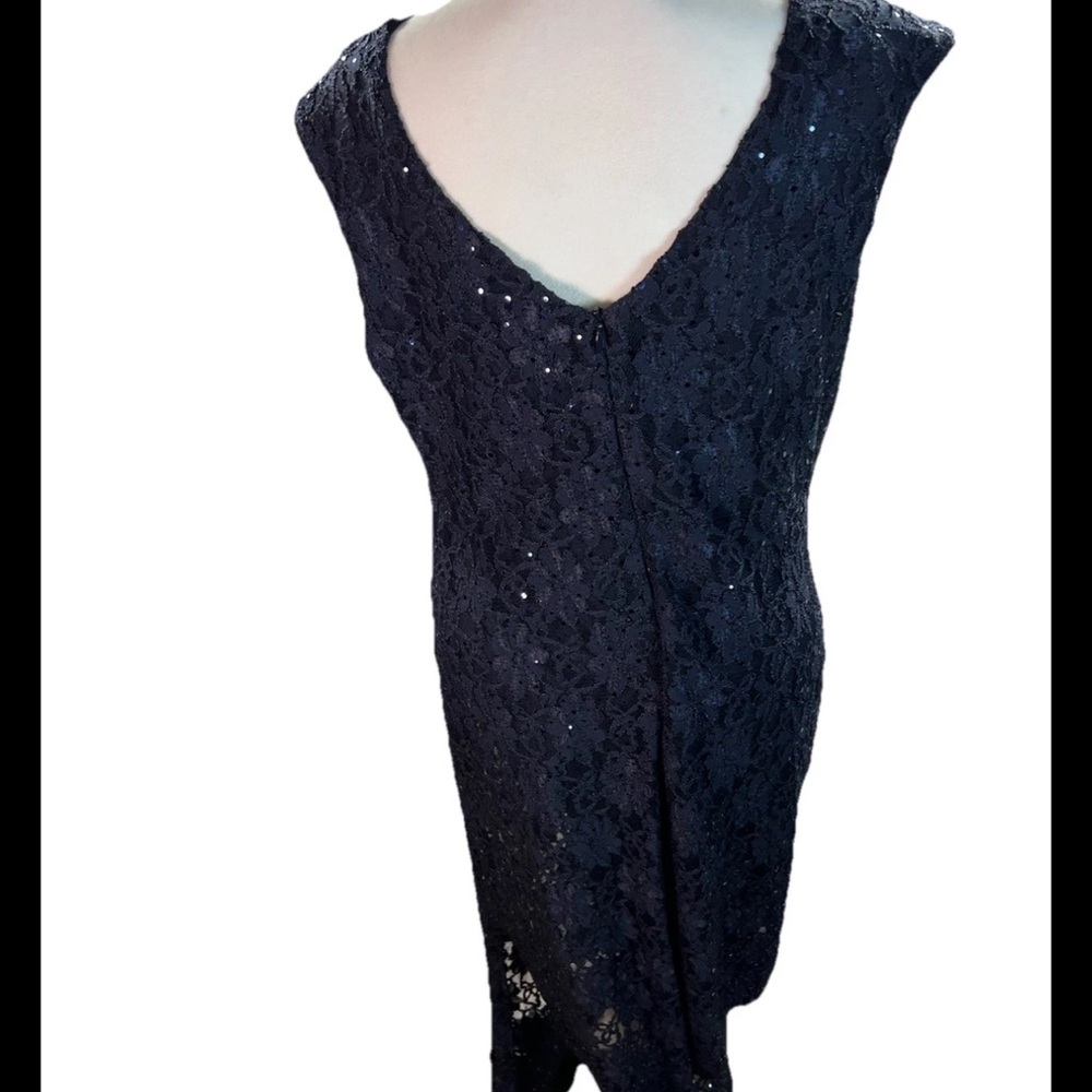 Connected Apparel Navy Lace Formal Gown Size 14 NWT Wedding Evening Dress - Picture 4 of 10